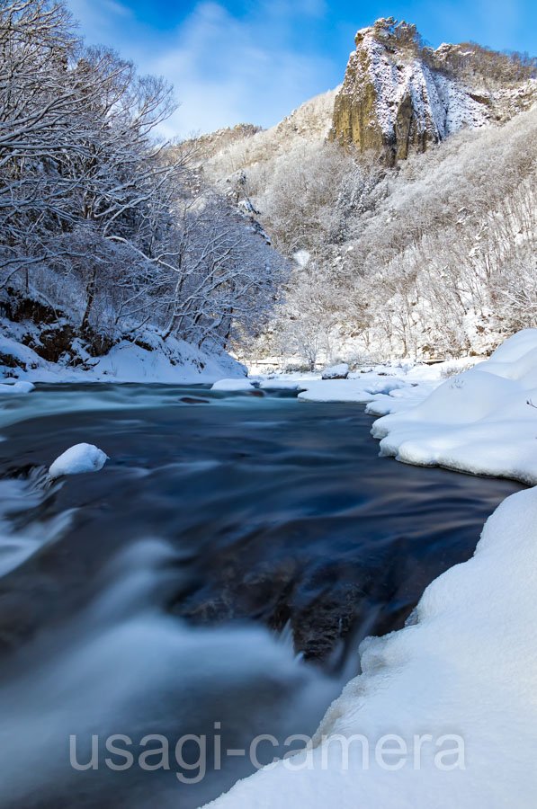 積雪した馬仙峡